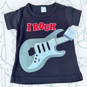 Ella Jackson GANZ  Size 6-12 Months Boy's Black I Rock T-Shirt - Guitar
